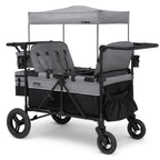 Convertible 4-Kid Wagon Stroller with 5 Seating Options, Canopy, Storage, Cooler & Safety Harnesses