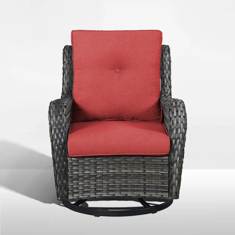 Wicker Rattan Swivel Patio Wicker Chairs (Set of 2)