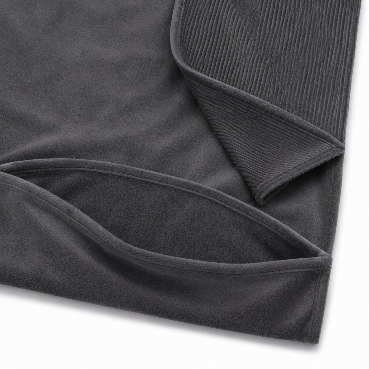 Reversible Throw Blanket with Foot Pocket