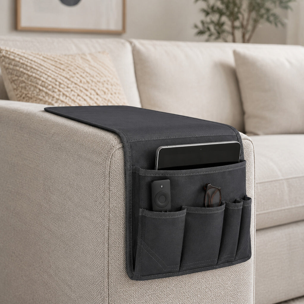 Multi-Pocket Sofa Arm Organizer