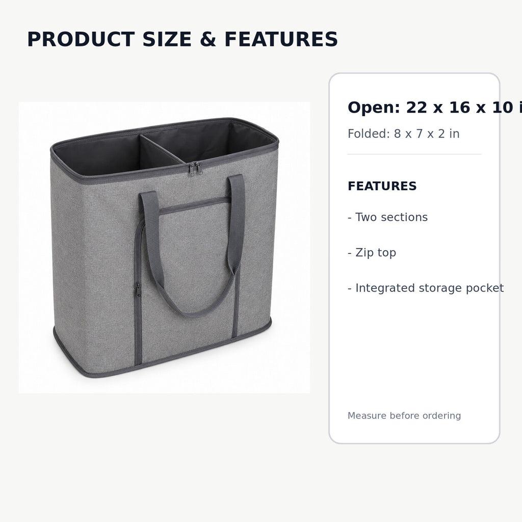 Foldable Two-Section Travel Laundry Organizer