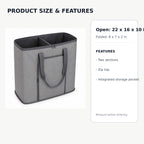Foldable Two-Section Travel Laundry Organizer