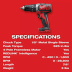 Milwaukee Pre-Sale Pre-Sale 2607-22B M18 18V Hammer Drill/Driver Kit w/ HACKZALL