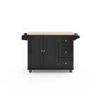 Kuhnhenn 53.5'' Wide Rolling Kitchen Cart with Solid Wood Top