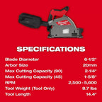 Milwaukee 2831-21TT M18 Track Saw Kit w/ Packout and 2 55 Inch Tracks with Bag