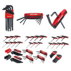 100-Piece SAE & Metric Combination Hex Key Set, Hardened Steel Allen Wrench Kit with Ball End & Flat End Storage Rack