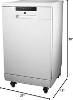 18 Inch Portable Dishwasher - 8 Place Settings Countertop/Compact Dish Washer White