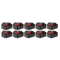 Milwaukee 48-11-1851 M18 18V 5.0Ah REDLITHIUM Cordless Battery Pack - 10pk