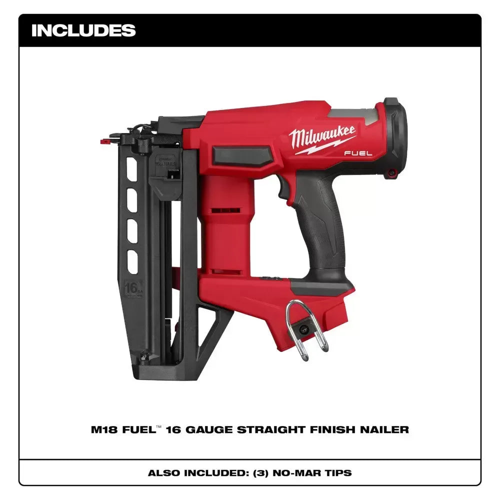 Milwaukee 3020-20 M18 FUEL 18V 16 Gauge Straight Finish Nailer - Bare Tool
