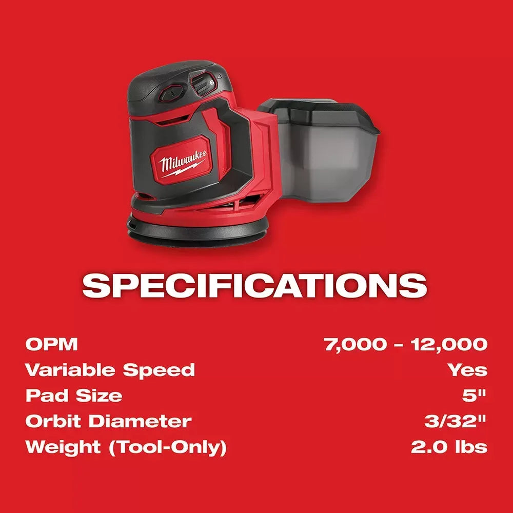 Milwaukee 2648-20 M18 18V Cordless Random Orbit Sander - Bare Tool