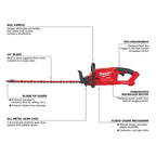 Milwaukee 2726-20 M18 FUEL 18V 24-Inch Ergonomic Hedge Trimmer - Bare Tool