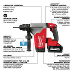 Milwaukee 2915-22DE M18 FUEL 18V 1-1/8" SDS Plus Rotary Hammer HAMMERVAC Kit