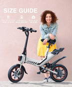 Electric Bike, Electric Bicycle with 18.5mph Electric Bikes for Adults Teens E Bike with Pedals, 14