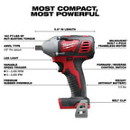 Milwaukee Pre-Sale 2659-20 M18 18V 1/2-Inch Impact Wrench w/ Belt Clip - Bare Tool