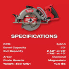 Milwaukee 2732-21HDSB M18 FUEL 18V 7-1/4" Circular Saw Kit w/ 25 Saw Blades