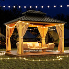 Aluminum Outdoor Gazebo - Garden Patio Canopy with Secure Anchoring