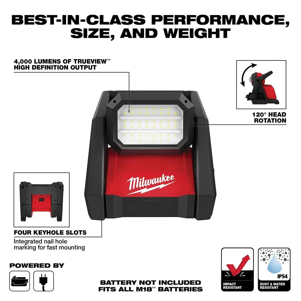 Milwaukee 2366-20 M18 18V ROVER Dual Power Flood Light - Bare Tool