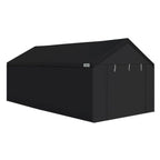 10x20 ft Straight Leg Instant Canopy Tent with Sidewalls, Pop-Up Outdoor Party Shelter & Carport, Black