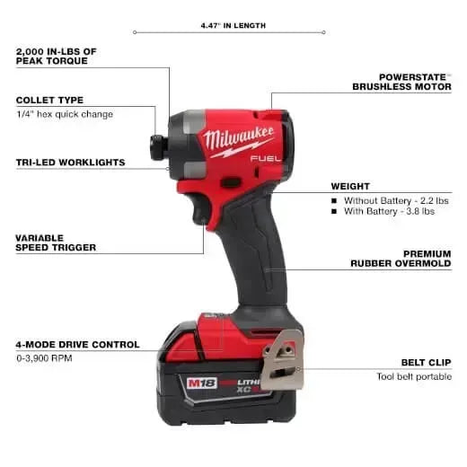 Milwaukee Pre-Sale Pre-Sale 2953-22MT M18 FUEL 18V Impact Driver / Multi Tool Combo Kit