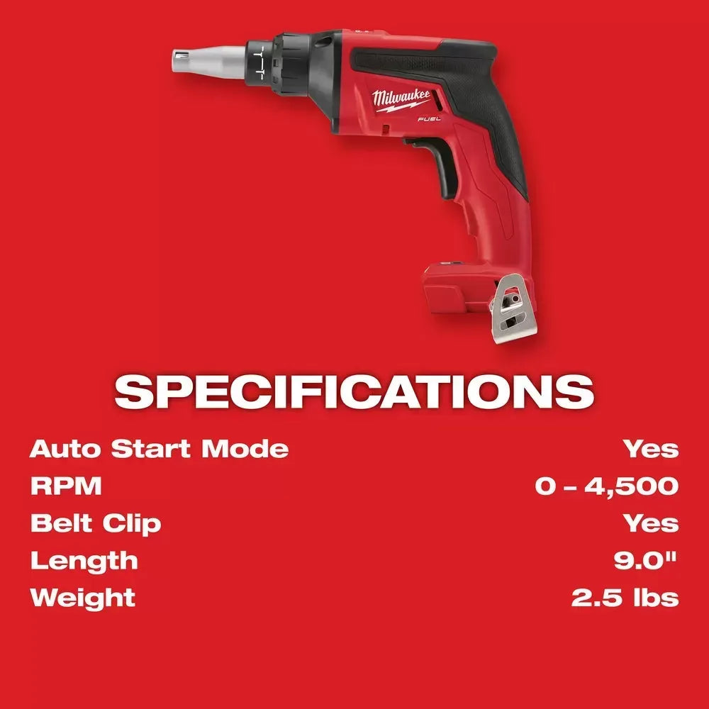 Milwaukee 2866-22 M18 FUEL 18V Drywall Scew Gun Kit w/ Drywall Cut Out Tool