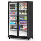 39 Cu Ft Freezer Refrigerator - Black 2 Door with Adjustable Shelves and Automatic Defrost