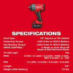 Milwaukee 3010-22 M18 FUEL 18V 1/2" HTIW - 3/8" MTIW Automotive Combo Kit