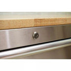 72 Inch Mobile Workbench with 18 Drawers - Stainless Steel Rolling Tool Cabinet with Wood Top