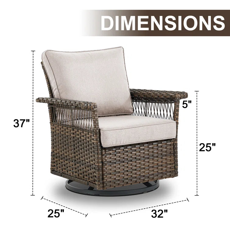 Swivel Patio Chair with Cushions