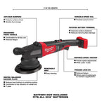 Milwaukee 2685-20 M18 FUEL 18V 21mm Random Orbital Polisher - Bare Tool