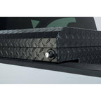 Aluminum Low Profile Saddle Truck Tool Box with Lock, Weather Seal & Sliding Tray for Toyota Tacoma