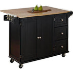 Kuhnhenn 53.5'' Wide Rolling Kitchen Cart with Solid Wood Top