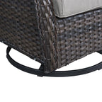 Wicker Rattan Swivel Patio Wicker Chairs (Set of 2)