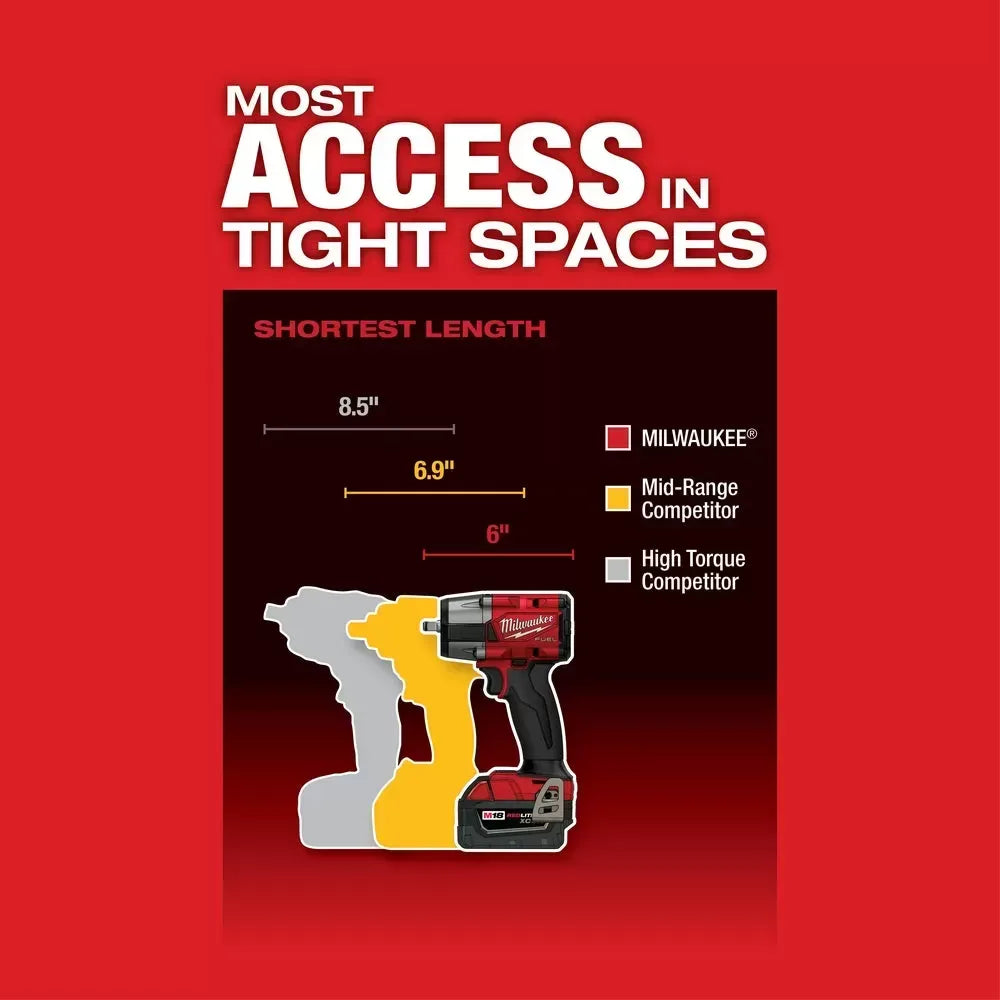 Milwaukee Pre-Sale 2960-22R M18 FUEL 18V 3/8" Mid-Torque Impact Wrench w/ Ring Kit