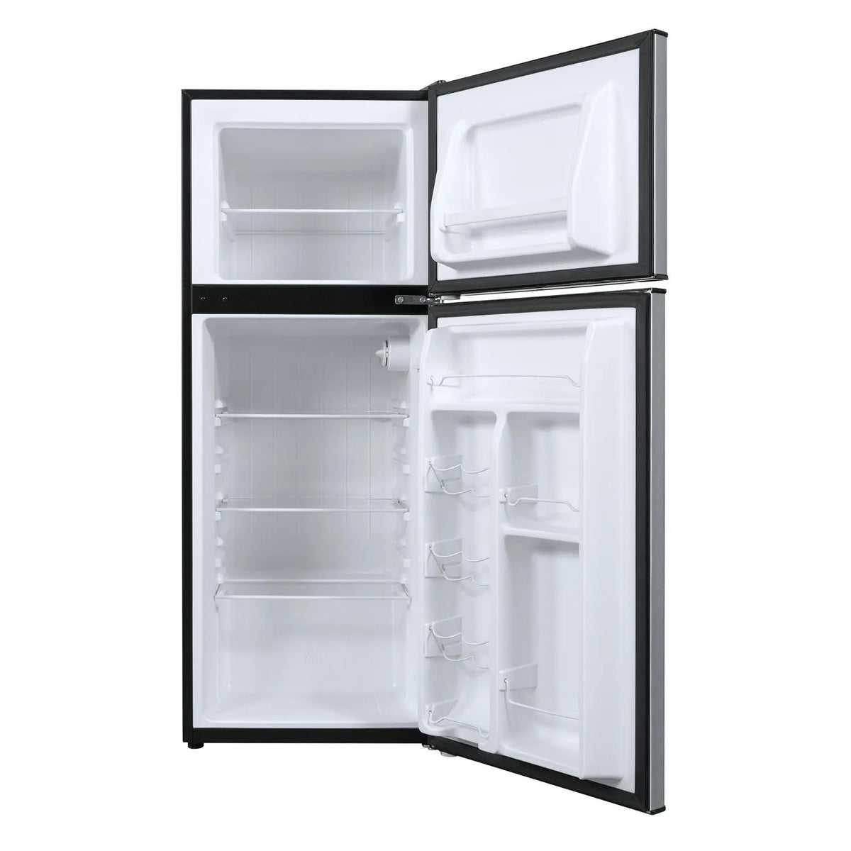 4.6 Cu. Ft. 2 Door Mini Refrigerator with Freezer - Stainless Steel Compact Fridge with Interior Light