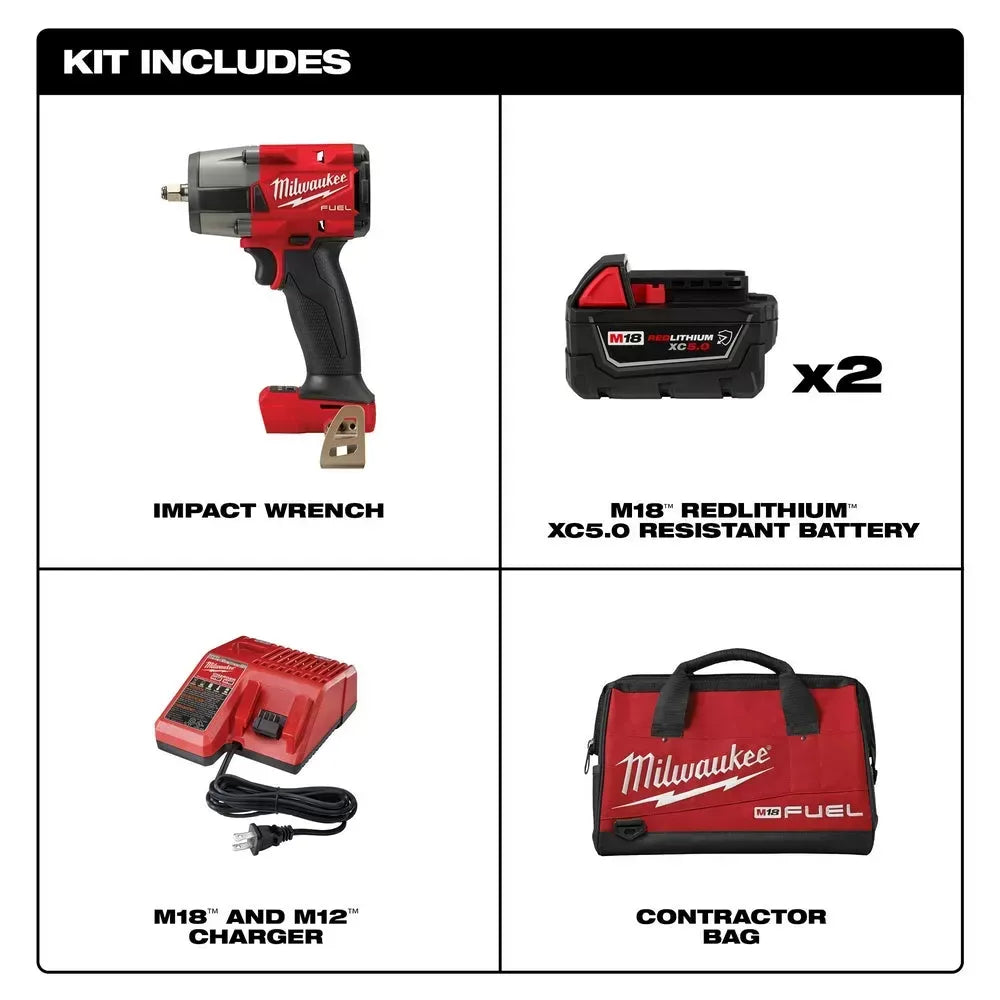 Milwaukee Pre-Sale 2960-22R M18 FUEL 18V 3/8" Mid-Torque Impact Wrench w/ Ring Kit