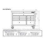 52-Inch 9-Drawer Mobile Workbench with Adjustable Height Wood Top, Heavy Duty Rolling Tool Cabinet
