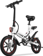 Electric Bike, Electric Bicycle with 18.5mph Electric Bikes for Adults Teens E Bike with Pedals, 14