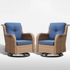 Wicker Rattan Swivel Patio Wicker Chairs (Set of 2)