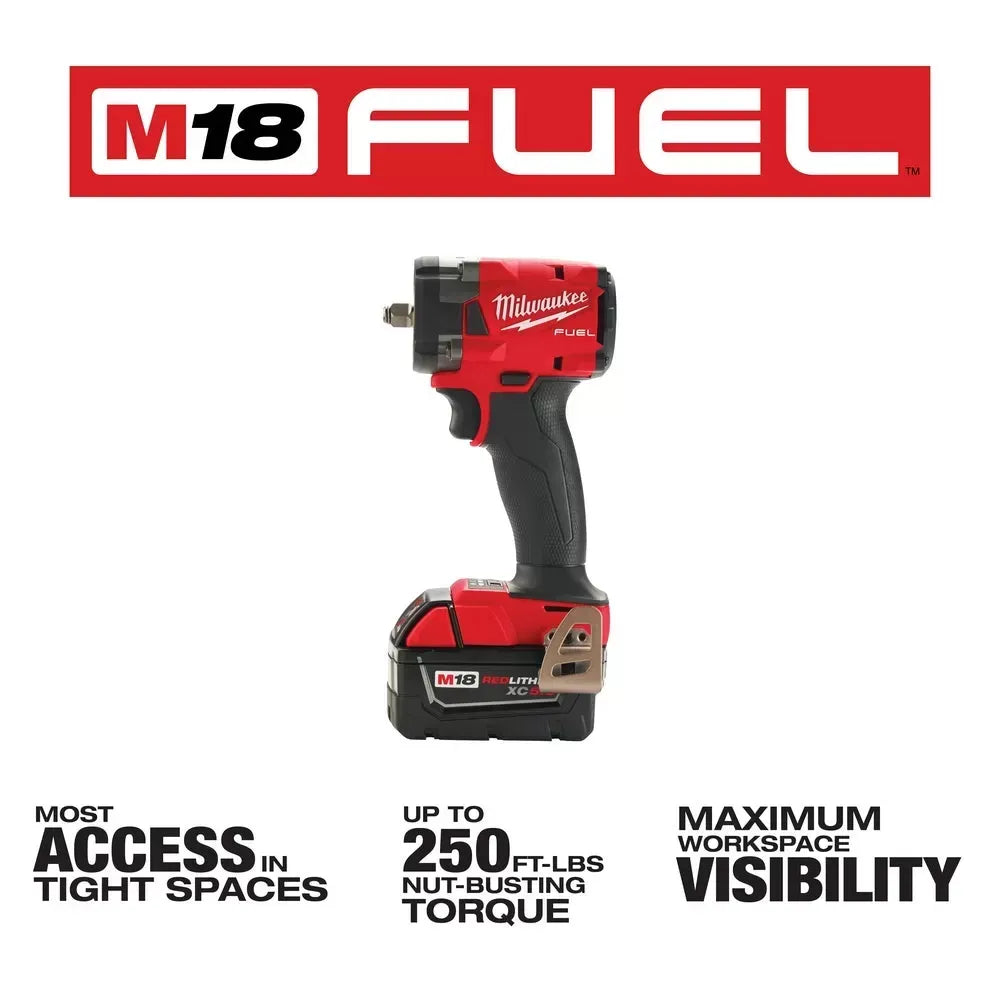 Milwaukee Pre-Sale 2854-22R M18 FUEL 18V 3/8" Compact Impact Wrench w/ Friction Ring Kit