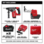 Milwaukee 2912-22DE M18 FUEL 18V 1" SDS Plus Rotary Hammer Dust Extractor Kit