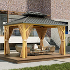 Aluminum Outdoor Gazebo - Garden Patio Canopy with Secure Anchoring