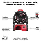 Milwaukee 0886-20 M18 18V 2,350-Rpm Adjustable Jobsite Fan w/Adapter - Bare Tool