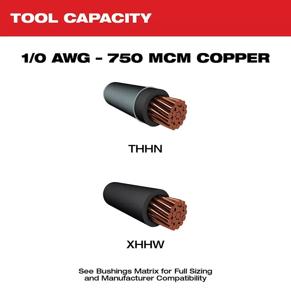 Milwaukee 2679-22 M18 18V FORCE LOGIC 600 MCM Crimper Kit w/ Cable Stripper Dies