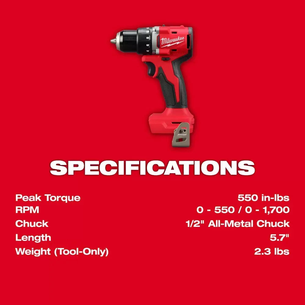 Milwaukee Pre-Sale Pre-Sale 3601-20 M18 18V 1/2" Compact Brushless Drill Driver - Bare Tool