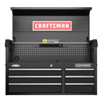 CRAFTSMAN 40.5-Inch 6-Drawer Steel Tool Chest with Power Strip, Pegboard Storage & Soft-Close Drawers