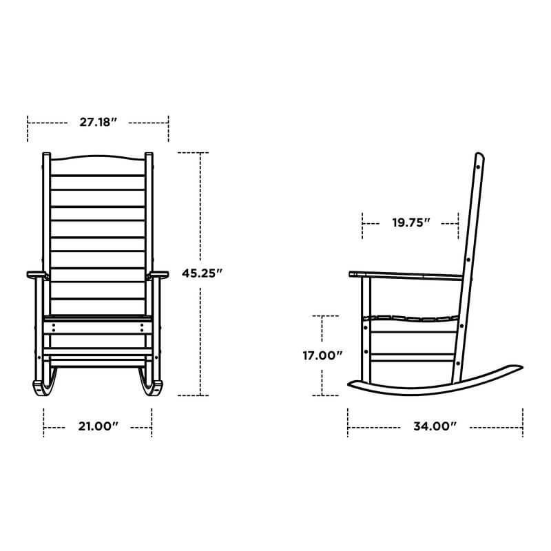 Shaker 3-Piece Porch Rocking Chair Set