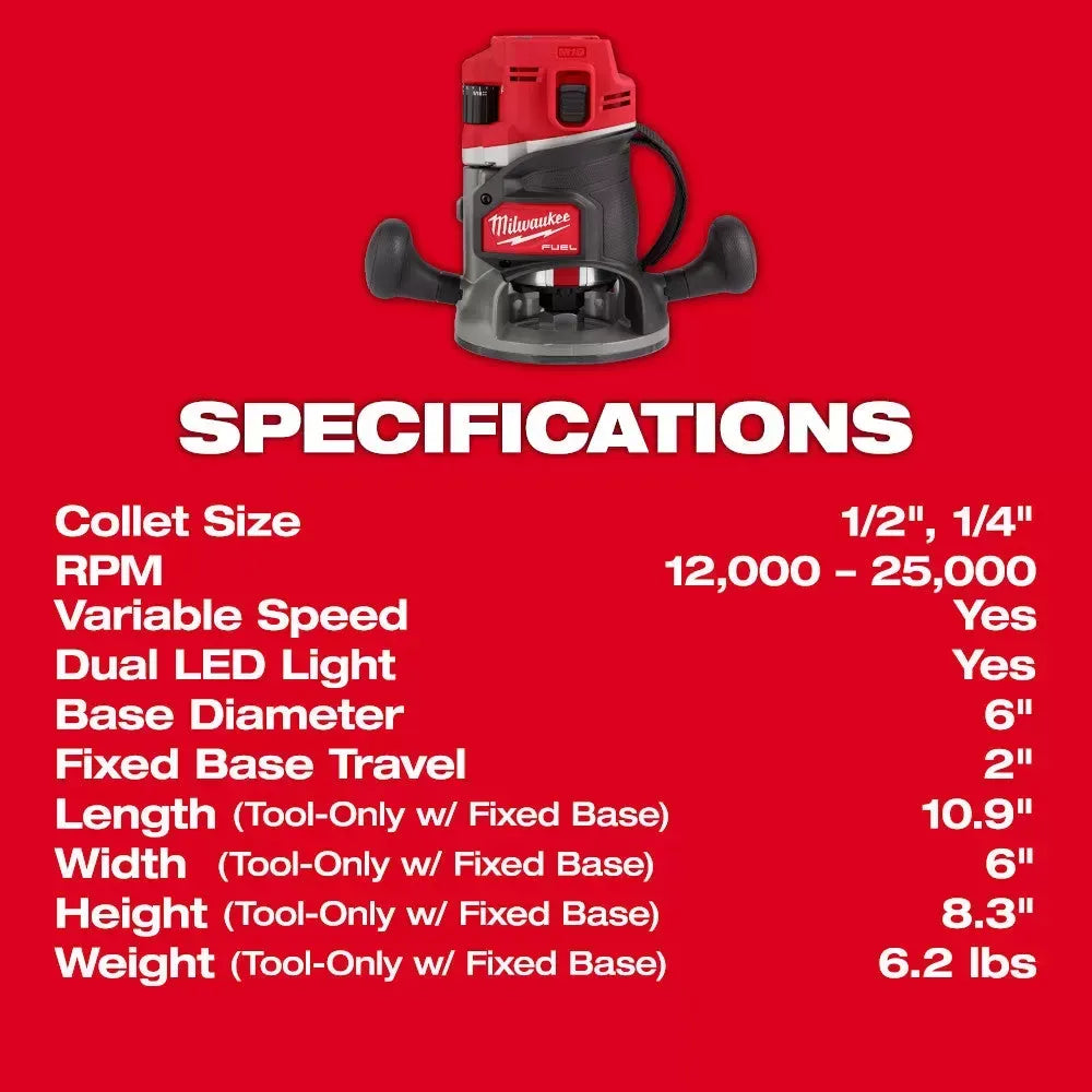 Milwaukee 2838-21 M18 FUEL 18V 1/2" Cordless Lithium-Ion Router Kit, BLACK FRIDAY PRE-SALE ONLY $35.99 AND 2 ADDITIONAL 5.0AH BATTERIES FOR THE FIRST 100 CUSTOMERS