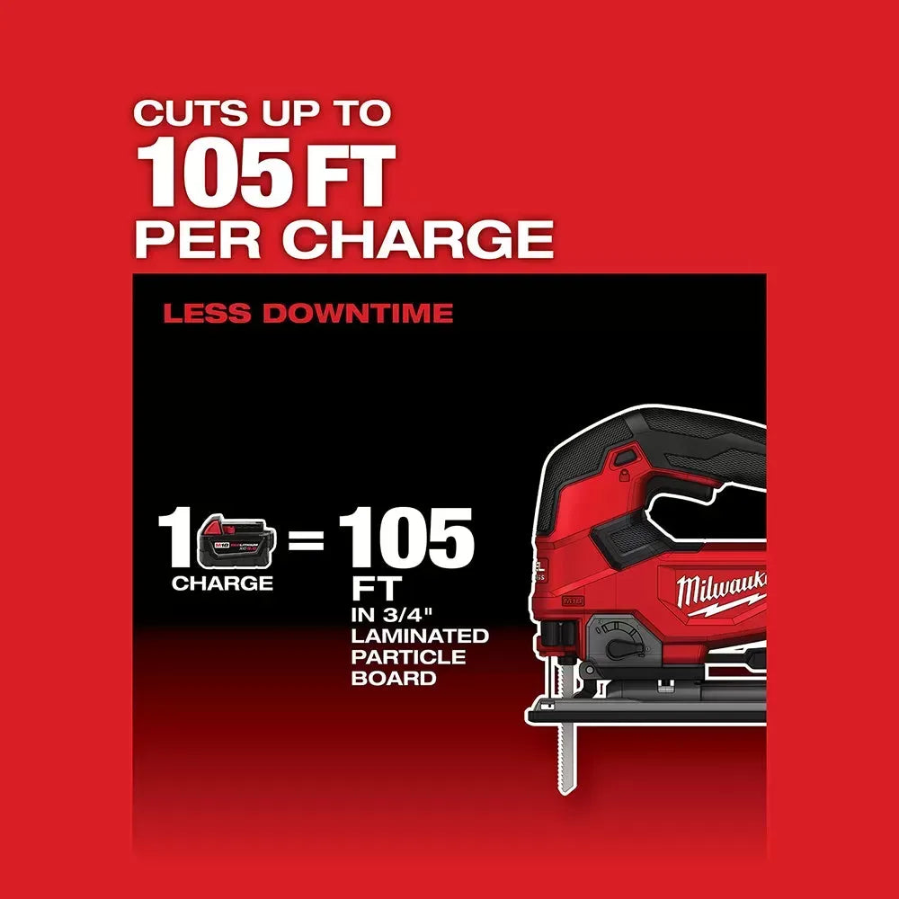 Milwaukee 48-11-1852JS M18 18V 5AH 2-Pack Batteries w/ M18 FUEL Jig Saw