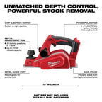Milwaukee Pre-Sale 2623-20 M18 18V 3-1/4-Inch Planer w/ Bevel/Edge Guide - Bare Tool
