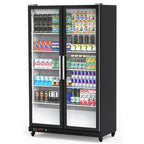 39 Cu Ft Freezer Refrigerator - Black 2 Door with Adjustable Shelves and Automatic Defrost